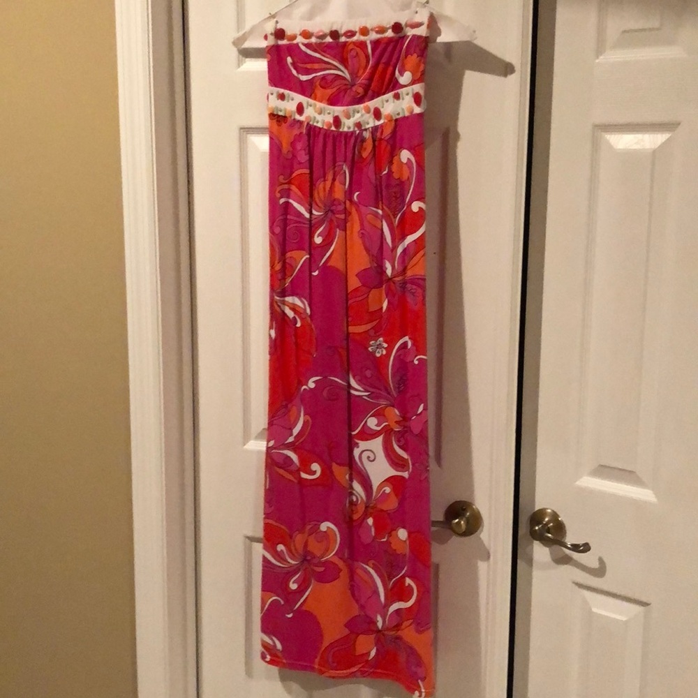 Resort/Cruise Ready!! Strapless beaded maxi